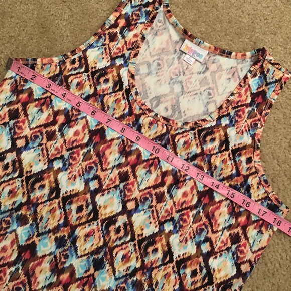 LuLaRoe Tank Top brown and blue - Picture 5 of 6